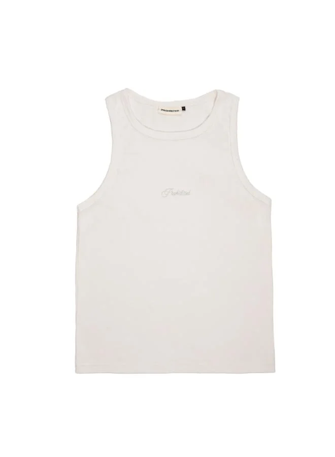 Prohibited Off-White The Embroidery Tank Top  | Best Price UAE