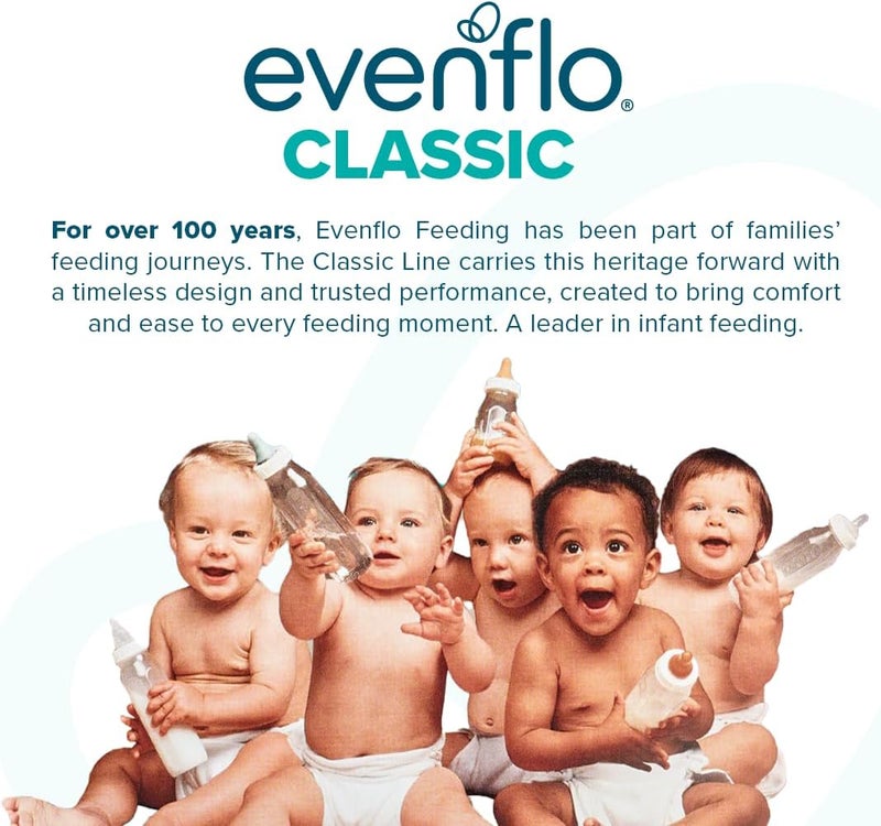 Evenflo Feeding Classic Prints Polypropylene Bottles for Baby, Infant and Newborn - Blue/Green/Teal, 8 Ounce (Pack of 12) - Image 2
