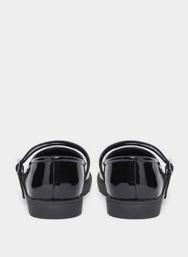 ستايلي حذاء ماري جين للبنات جلد لامع أسود - Image 4