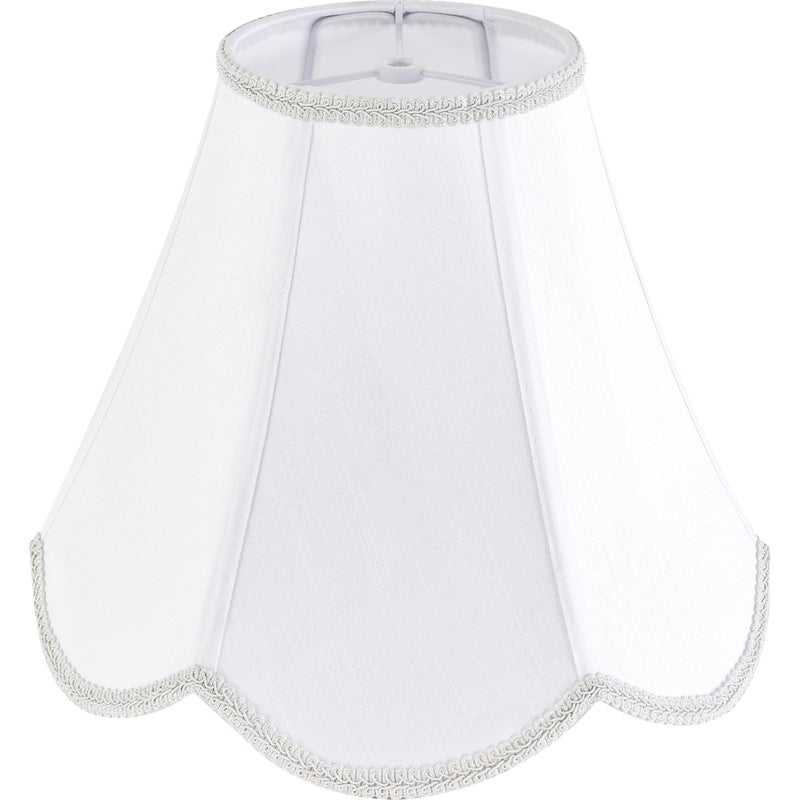 GO&SO White Lamp Shade Medium Scalloped Lamp Shades,6"Top x 13"Bottom x 10.6"Vertical Height,Replacement Lampshades for Table Lamps,Handmade Bell Lamp Shades(Spider),Petal Edge Braid,Easy Assembly - Image 1