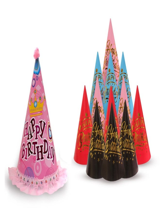 VMD, Happy Birthday Cap For Kids - Set of 9 Pcs Theme Caps | Birthday Decoration Items | Birthday Cap For Boy, Girls | Multicolor Caps For Kids | Birthday Cap For 1st Birthday Boy (6, MULTI 12)