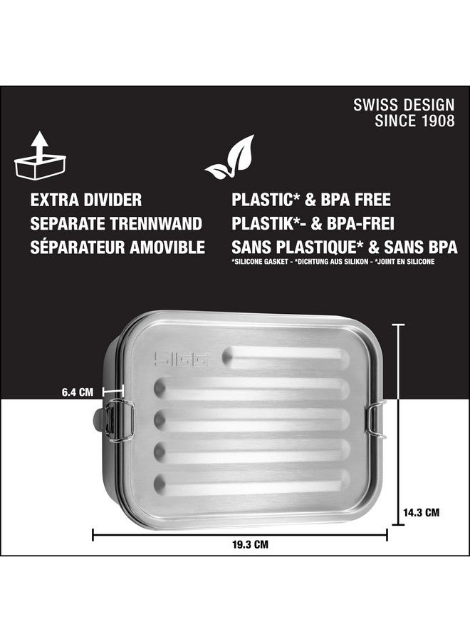 SIGG - Gemstone Lunch Box - Stainless Steel - Leak-Proof Silicone Rim - Divided Lunch Box for Lunch and Leftovers - Image 3