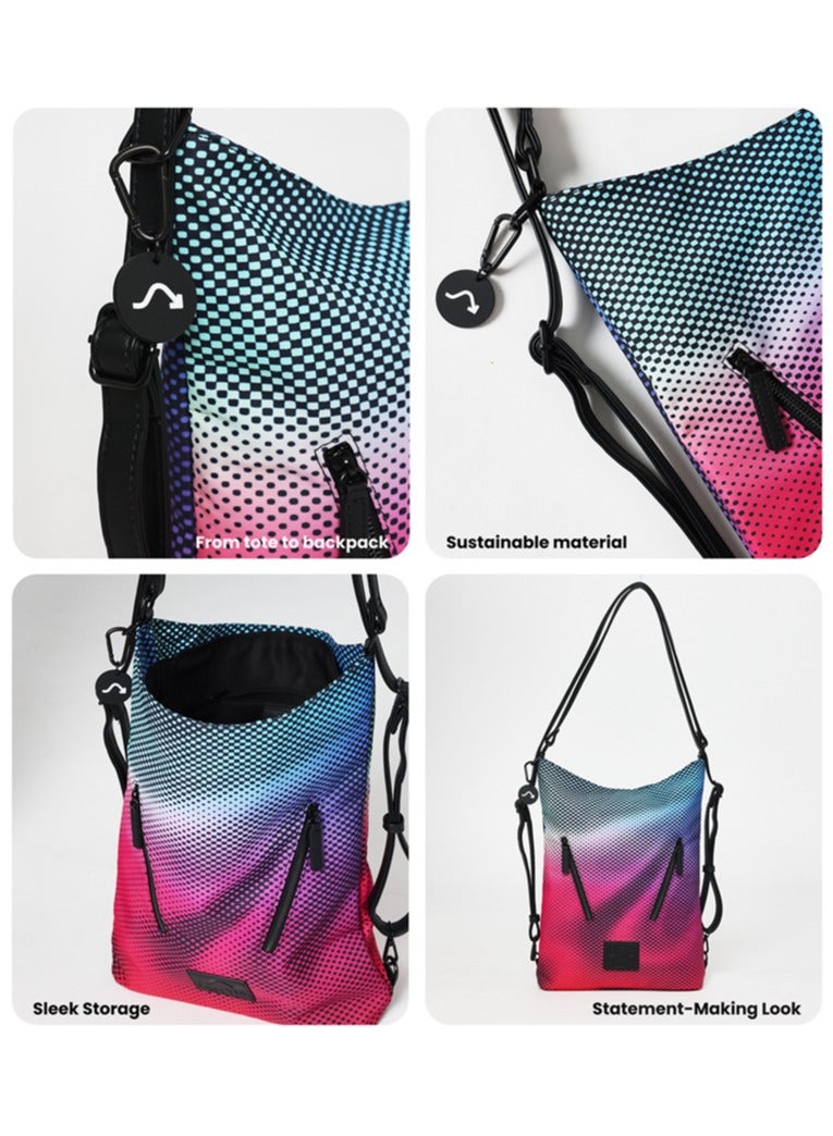 Jumping Cliff Unisex Glow Tote Bag – Water-Resistant, Convertible Tote Backpack, Compact & Lightweight Nylon Shoulder Bag for Men & Women, Fashion Versatile Daily Carry for Laptop & Travel, Sustainable, 8.4L 28 x 7.5 x 40 cm - Image 5