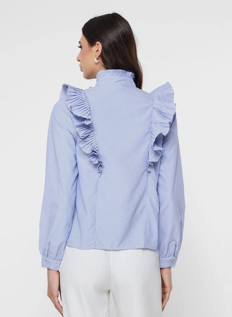 ايلا قميص بأزرار وكشكش أطفال