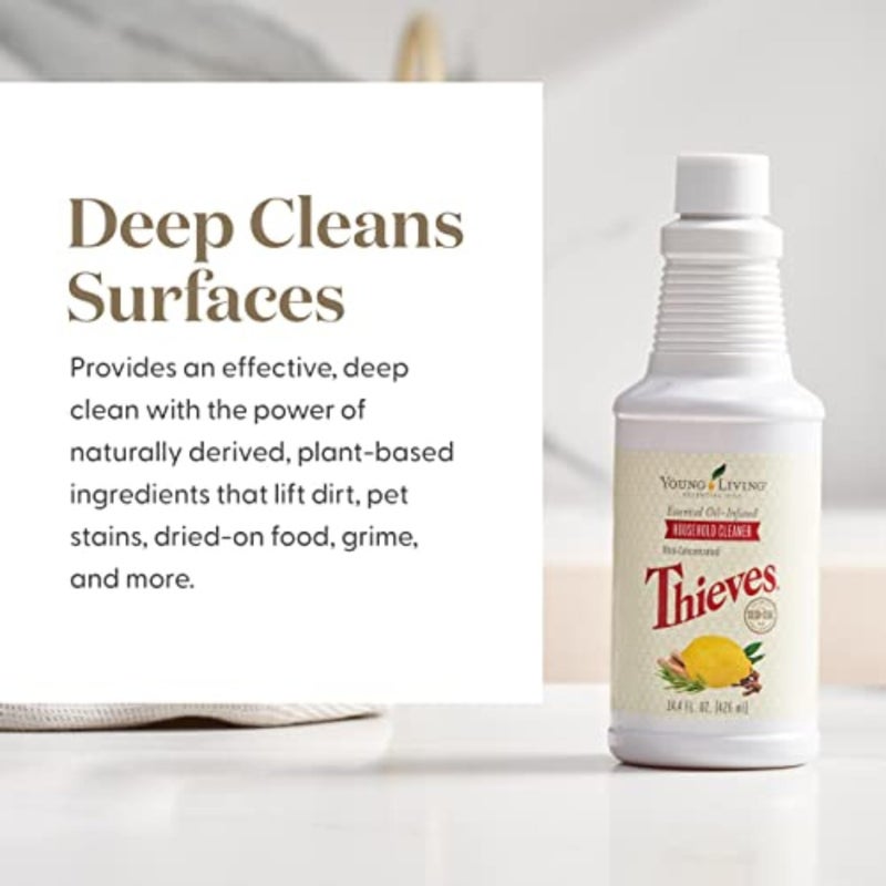 Young Living Thieves Household Cleaner 14.4 oz, Plant-Based All-Purpose Cleaner with Essential Oils, Safe for Floors, Mirrors, Carpets & Pet Areas - Image 4