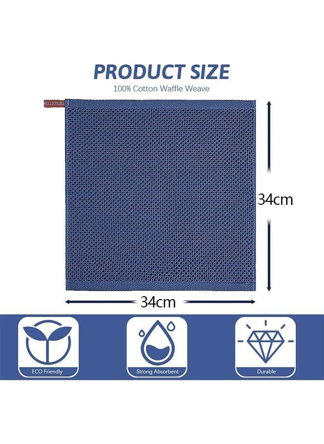 6-Piece Cotton Waffle Weave Dish Cloths,Super Soft and Absorbent Dish Towels Quick Drying Dish Rags, Multipurpose Cleaning Cloth (34*34CM) - Image 2