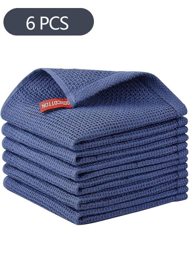 6-Piece Cotton Waffle Weave Dish Cloths,Super Soft and Absorbent Dish Towels Quick Drying Dish Rags, Multipurpose Cleaning Cloth (34*34CM) - Image 1