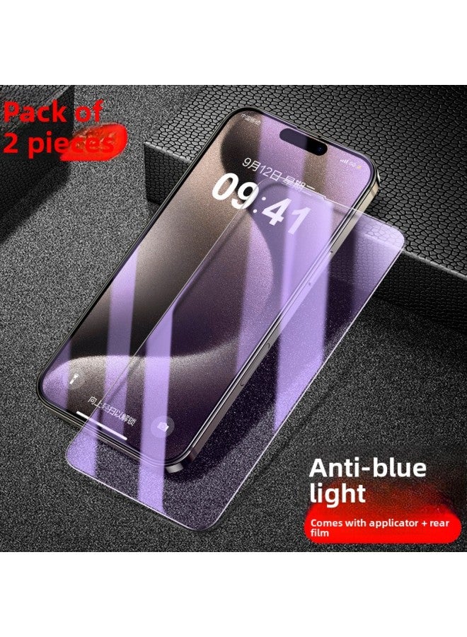 Applicable To For Iphone11 Tempered Film 15 For Iphone 14Pro Max Anti-Peep Film 12Pro Full Screen Max Mobile Phone 13-Colour:[blue Light Version] [2 Pieces] Eye Protection And Anti-blue Light◉Comes With Film Applicator + Rear Film-Size:For Iphone Xr  - Image 1