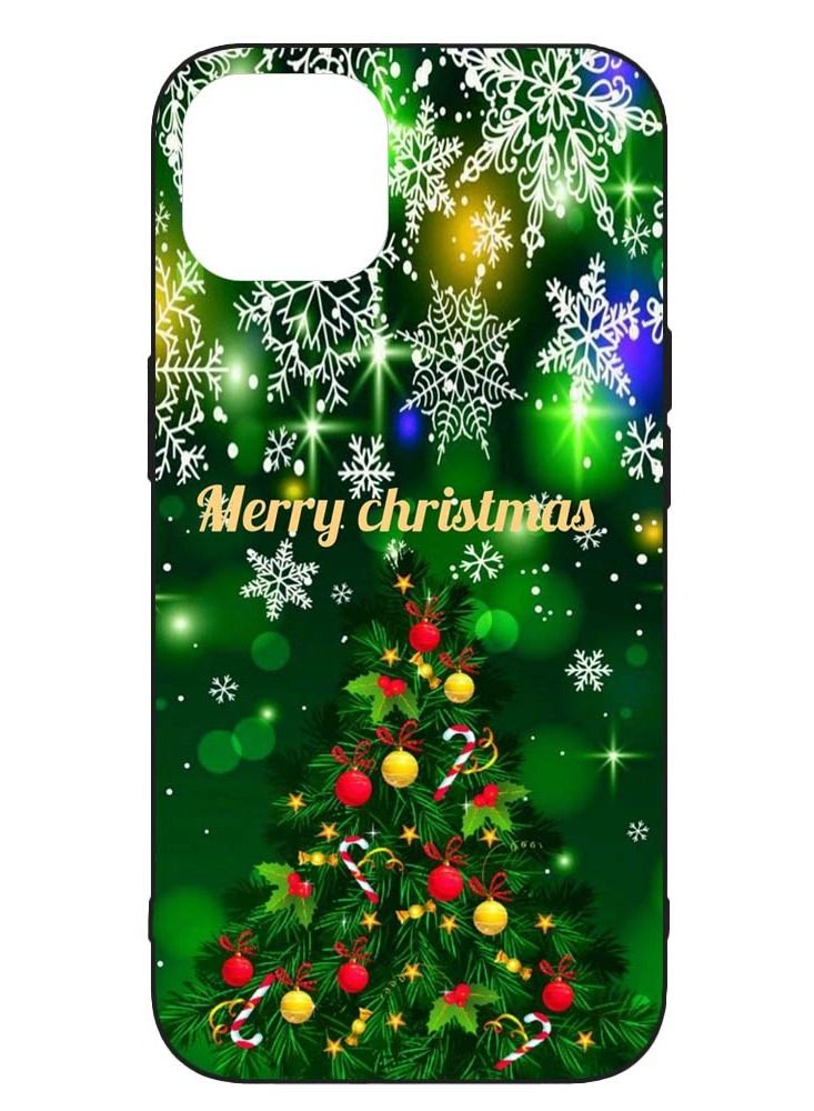 Service Zone Protective Printed Mobile Cover Merry Christmas With Bells Decoration And Xmas Tree For Apple iPhone 12 Pro Max  - Image 1