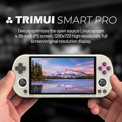 HANHIBR Trimui Smart Pro Handheld Game Console 4.96-Inches Display Game Console, Linux System with Allwinner A133P Processor Built-in 64G TF Card White - Image 4