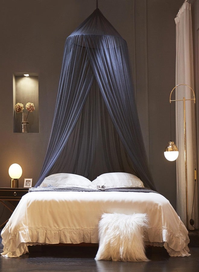 Mengersi Bed Canopy Mosquito Net for Bed, Canopy Bed Curtains, Dome Mosquito Netting Bed Tent, Indoor Outdoor, Black, Full Size - Image 3