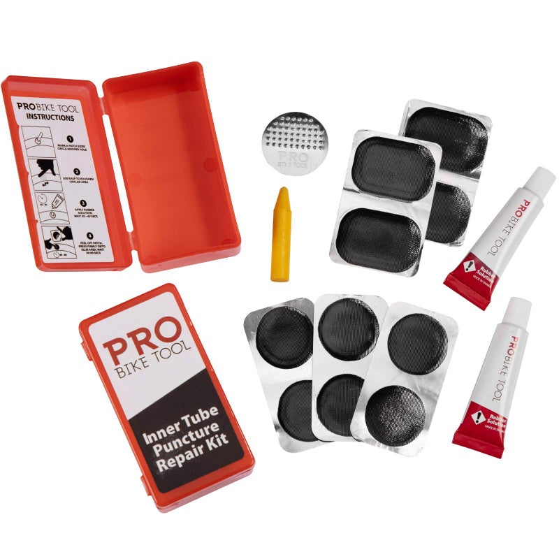 PRO BIKE TOOL Tire Puncture Repair kit - Bike Patch with Glue - Bike Patch - Bike tire Repair kit - Bike Repair kit (Set of 2) - Image 1