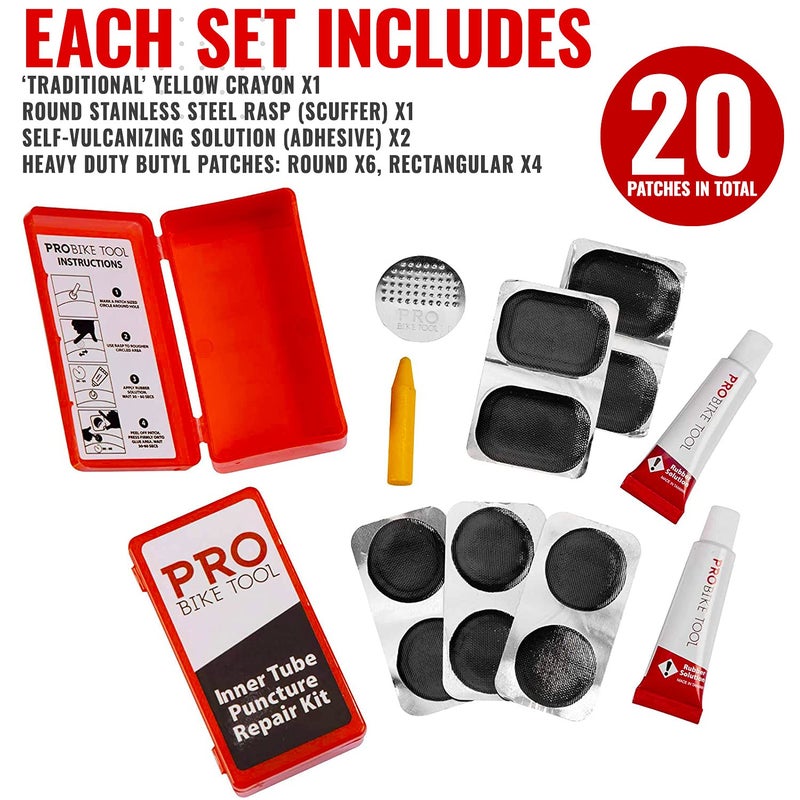PRO BIKE TOOL Tire Puncture Repair kit - Bike Patch with Glue - Bike Patch - Bike tire Repair kit - Bike Repair kit (Set of 2) - Image 4