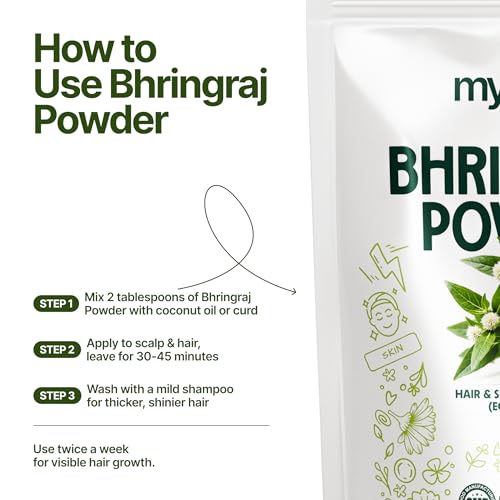 MYHERB مسحوق بهرينغراج عضوي طبيعي 100% (إكليبتا ألبا) || 227 جرام/0.5 رطل || للاستخدام - للبشرة، للشعر || للرجال والنساء - Image 4