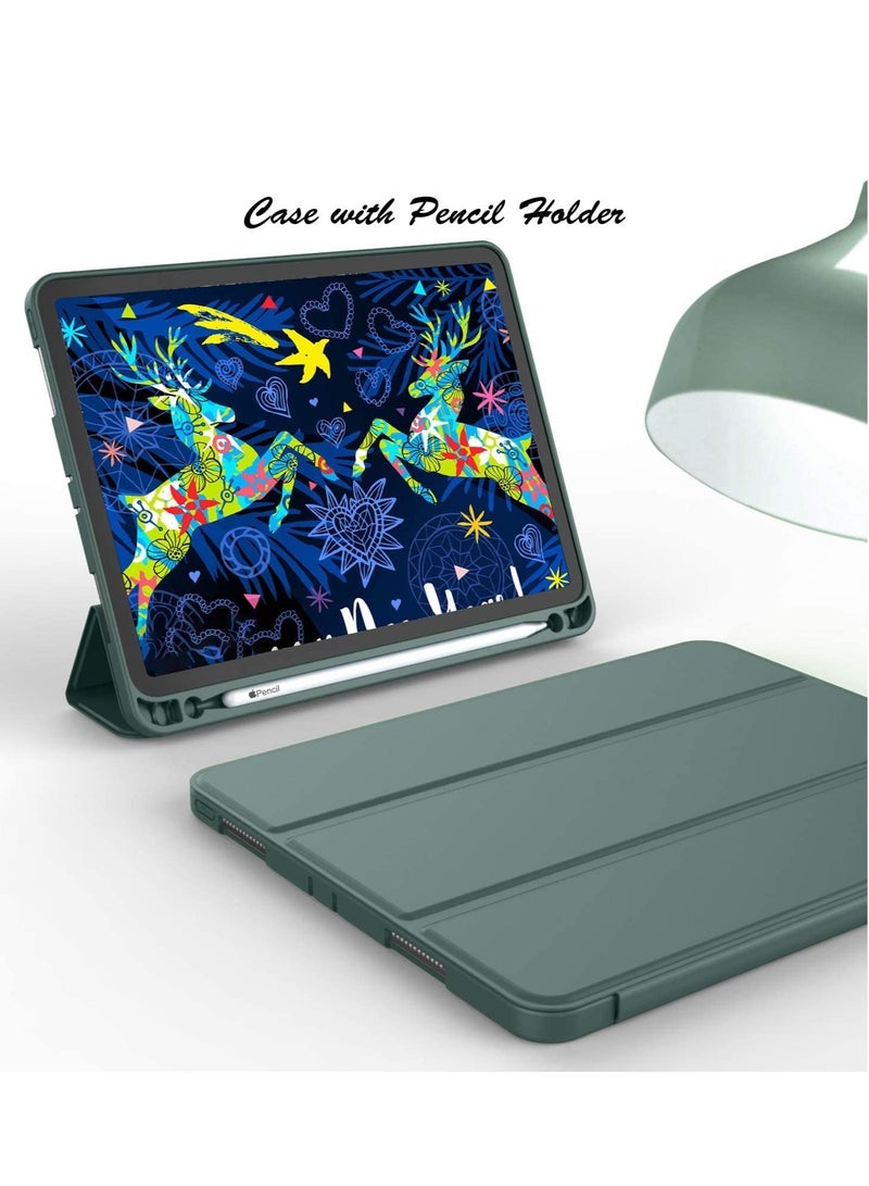 ZryXal iPad Pro 12.9 Case 2020 with Pencil Holder (4th Generation), Premium Protective Case Cover with Soft TPU Back and Auto Sleep/Wake Feature for 2020/2018 iPad Pro 12.9 (Midnight Green) - Image 2