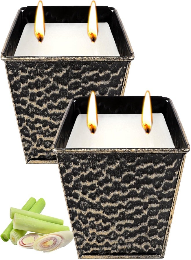 Jayhanvoe Citronella Candles Outdoor, Large 12oz 2-Pack Soy Wax Candles with Citronella Oil, 2 Wicks, 50-Hour Burn Time Each, Natural Outdoor Candles for Patio, Garden, Deck, Backyard and Summer Nights - Image 1