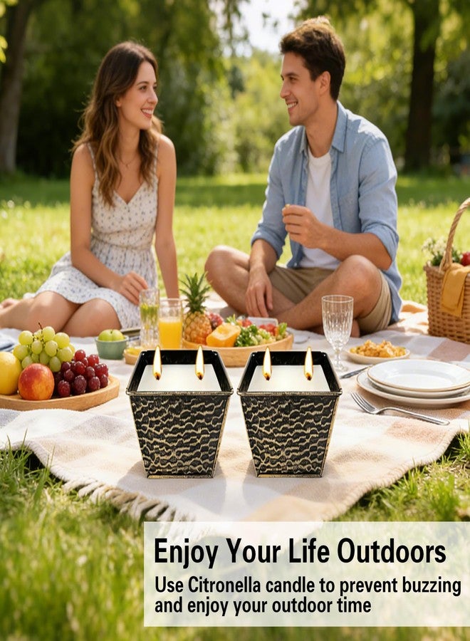 Jayhanvoe Citronella Candles Outdoor, Large 12oz 2-Pack Soy Wax Candles with Citronella Oil, 2 Wicks, 50-Hour Burn Time Each, Natural Outdoor Candles for Patio, Garden, Deck, Backyard and Summer Nights - Image 5