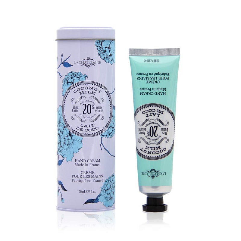 La Chatelaine Shea Butter Hand Cream Made in France Natural and Organic Ingredients 70ml  23 oz Gift Tin Coconut Milk