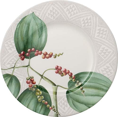 Villeroy & Boch Villeroy  Boch Malindi Fine Premium Bone Porcelain Salad Plate Green Red White 17 x 17 x 3 cm 22 cm  - Image 1
