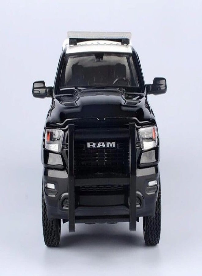 MOTORMAX 2019 1500 Crew Cab Pickup Truck California Highway Patrol Black and White with Truck Bed Camper Law Enforcement and Public Service Series 1/27 Diecast Model Car by Motormax 76997 - Image 3