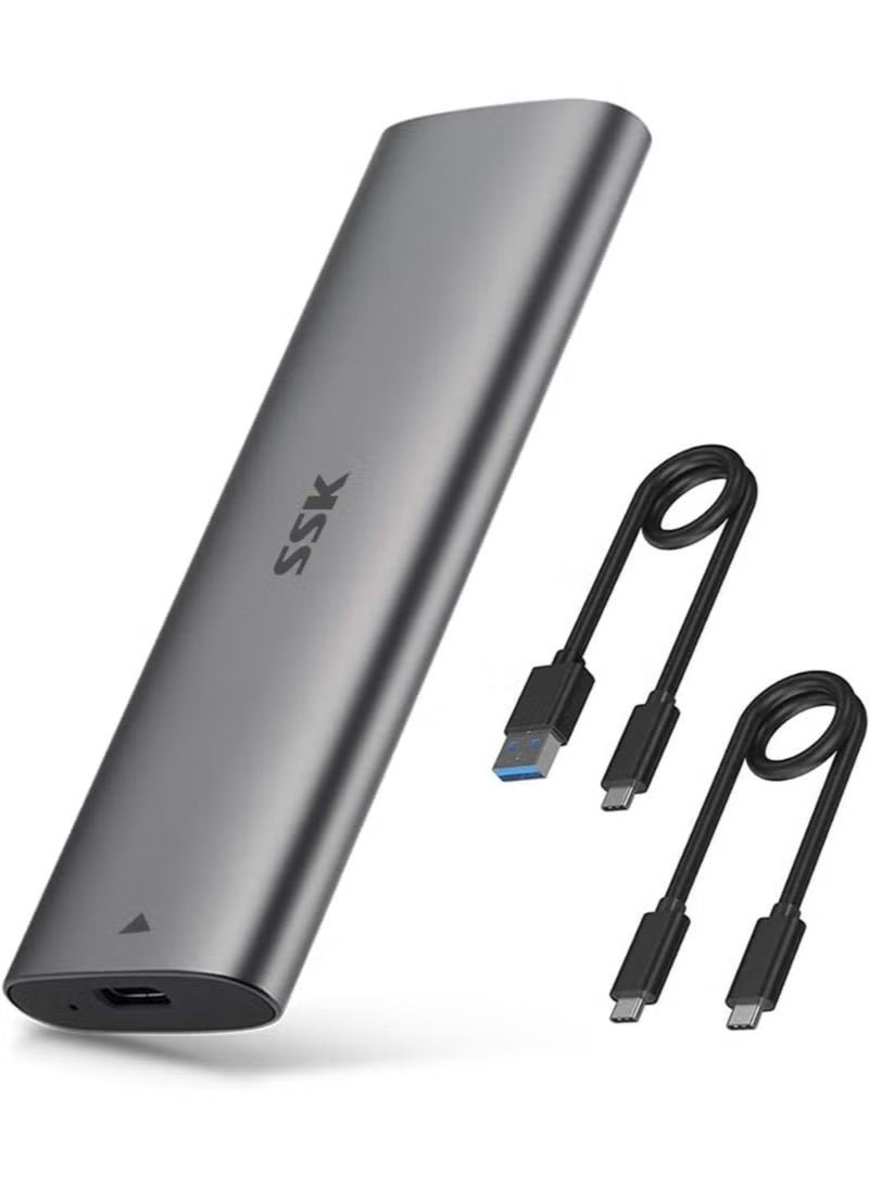 اس اس كي غلاف NVMe M.2 من الألومنيوم USB 3.2 Gen 2 بسرعة 10Gbps NVMe PCIe SATA M-Key B-Key محول SSD خارجي مع دعم UASP TRIM لأقراص 2242 2260 2280 - Image 1