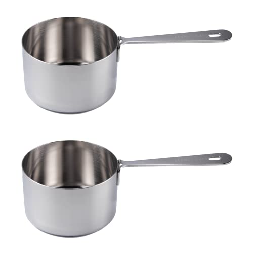 Honey Bear Kitchen 1 Cup 240 ml Measuring Scoop Cups, Polished Stainless Steel (Set of 2) - Image 3