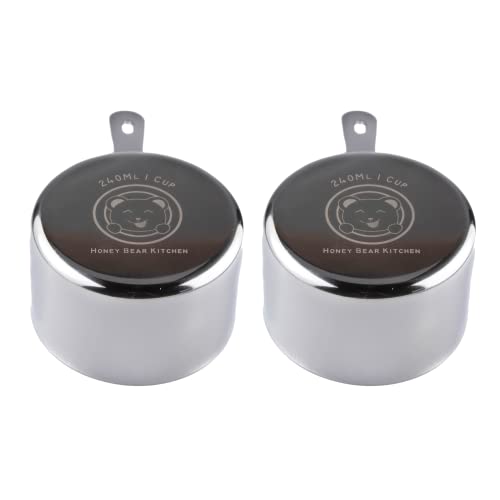 Honey Bear Kitchen 1 Cup 240 ml Measuring Scoop Cups, Polished Stainless Steel (Set of 2) - Image 5