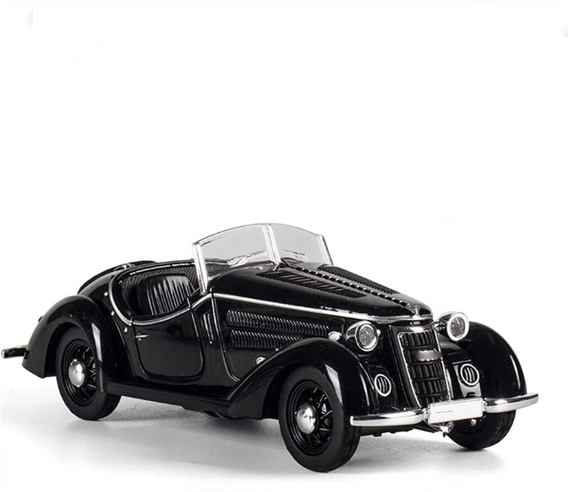 DEOXY 1:32 Scale Audi Vintage Car Die-Cast Metal Pullback Car Toy with Friction Powered, Lights, and Sounds for Kids Boys and Girls Children (Black) - Image 1