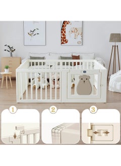 Little Story حظيرة لعب محمولة مع باب - دب أبيض  - Image 5