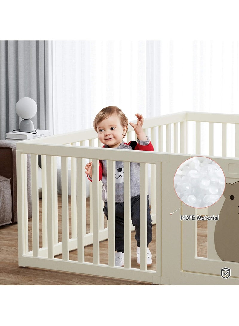 Little Story Portable Playpen With  Door- Bear White - Image 2