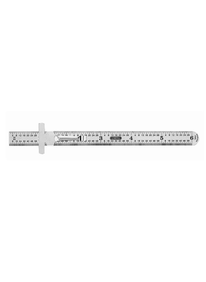 General Tools 6-Inch Flex Precision Stainless Steel Rule Chrome  1 Pack  300 1  - Image 1