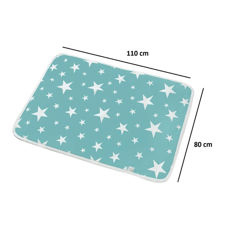 SYGA Baby 1 Piece Large Waterproof Bed Protector Dry Sheet,Washable Reusable Bed Protector_Blue Star - Image 3