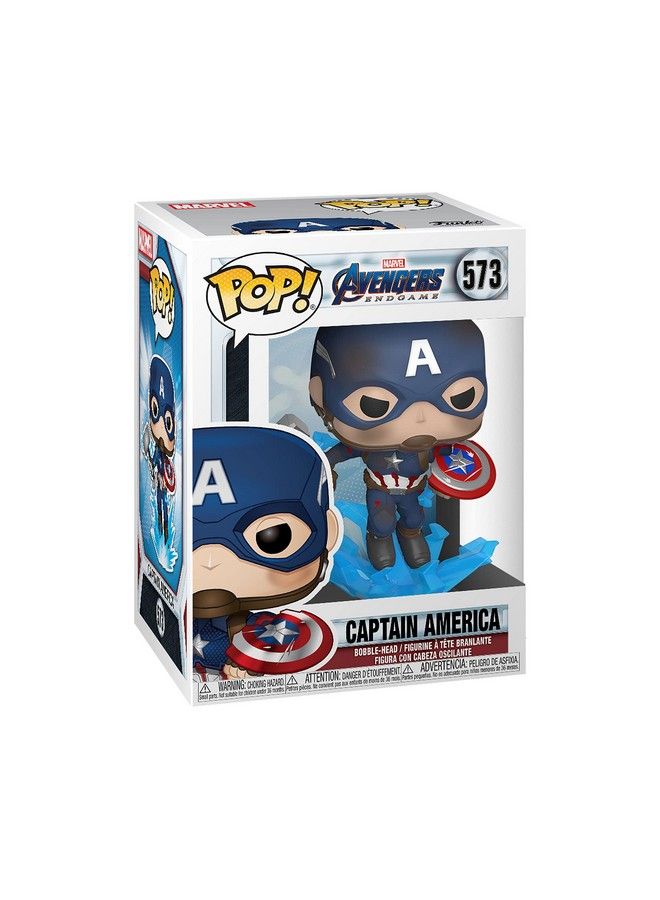 Funko Pop Marvel: Endgame Captain America With Broken Shield And Mjolnir Action Figure 45137 Multicolor 3.75 Inches - Image 2