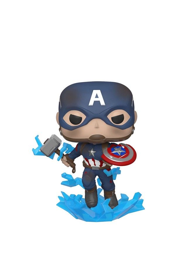 Funko Pop Marvel: Endgame Captain America With Broken Shield And Mjolnir Action Figure 45137 Multicolor 3.75 Inches - Image 3