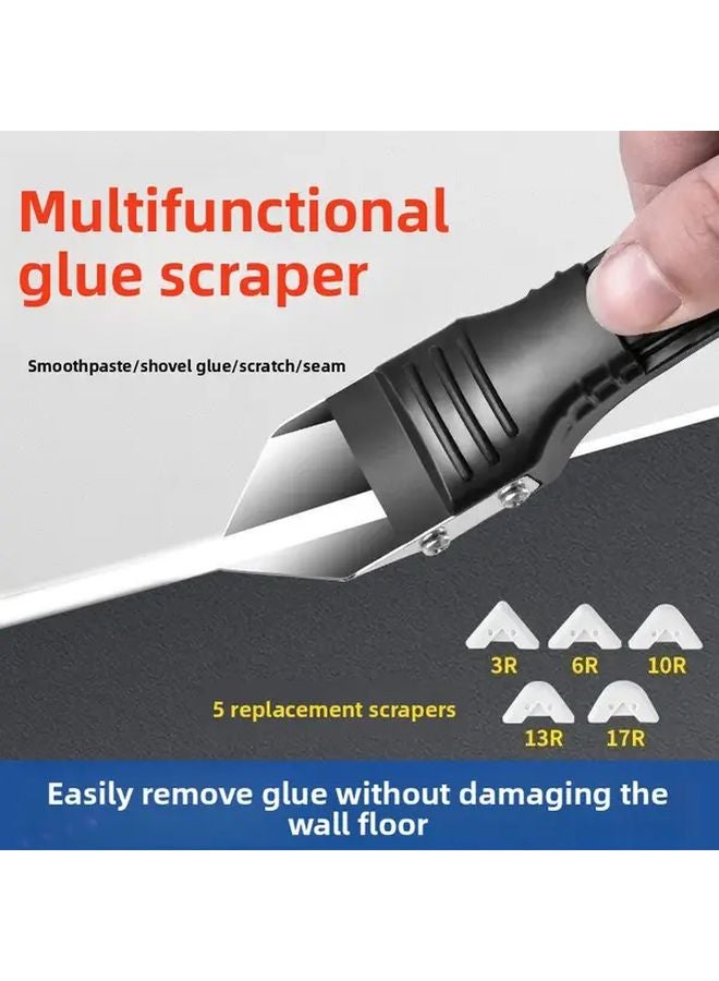 2 Pack Glue Spreader 5 In 1 Multi Functional Scraper And Adhesive Tool For Tile Carpet Window Floor - Image 3