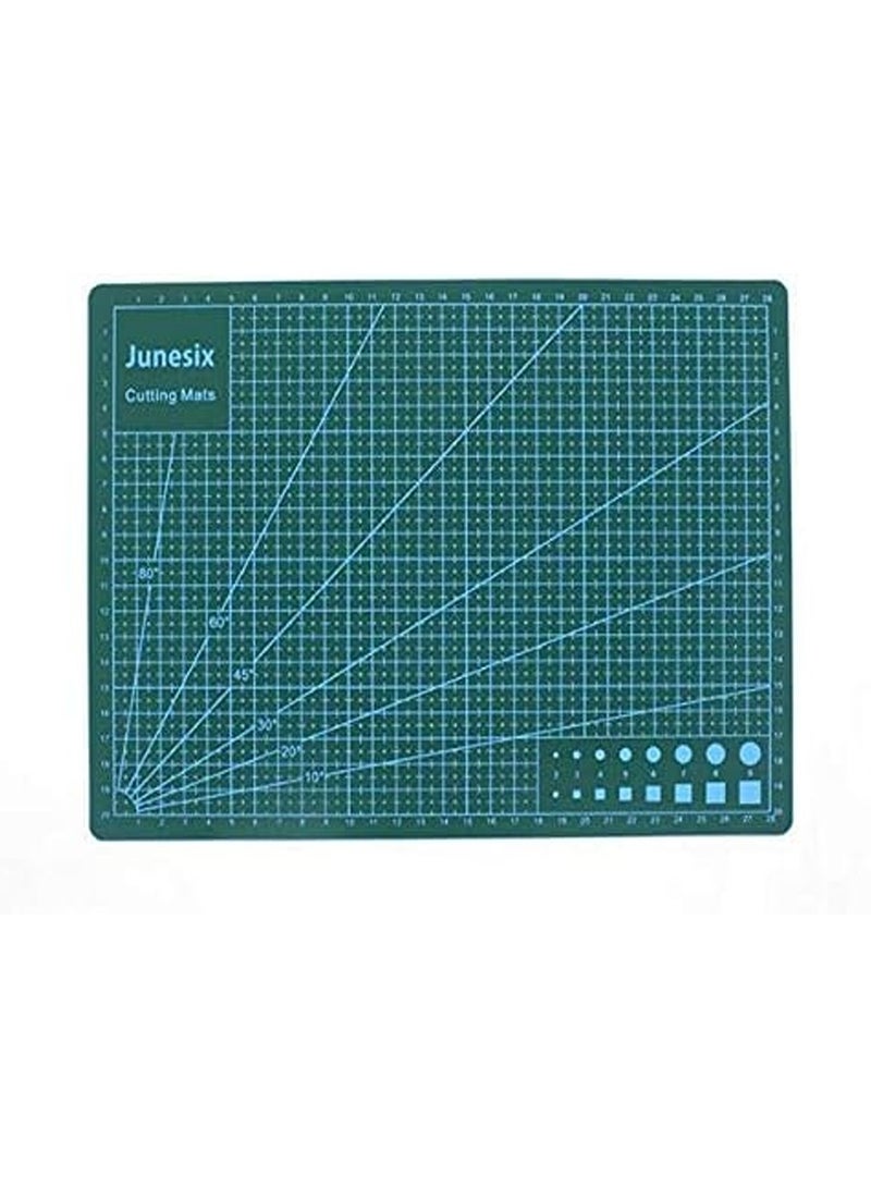 A4 Size Self Healing Rotary Cutter Cutting Mat, Green - Image 1