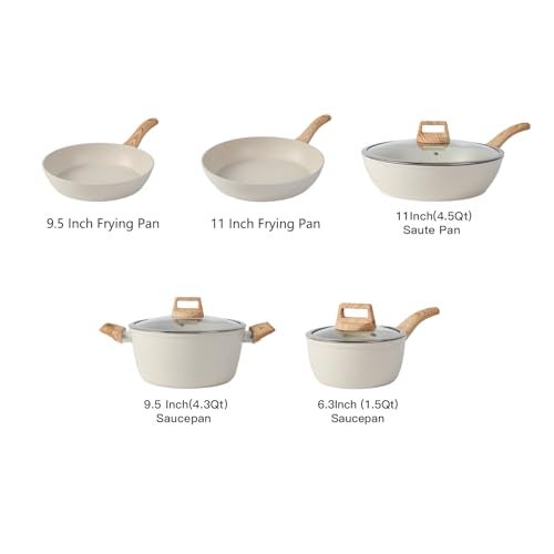 Anymark 16PCS Pots and Pans Set Non Stick Cookware Set Nonstick with Cooking Set - Image 2