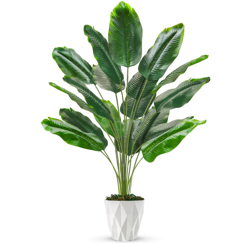 Der Rose Tall Fake Plants 28 Artificial Potted Tropical Faux Plants Banana Tree Indoor for Home Office Living Room Balcony Decor