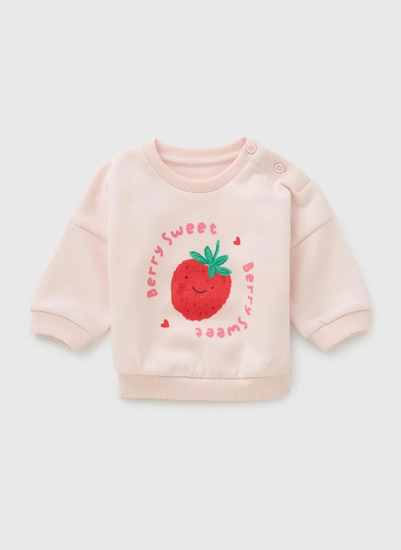 Matalan Girls Pink Berry Sweet Sweatshirt