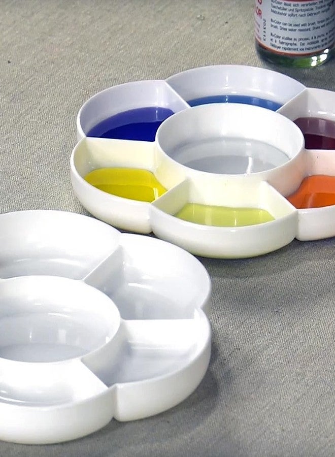 Creative Mark Double Flower Portable Stacking Watercolor Paint Palette -6-3/4" Diameter - Set of 2, 7 Color Wells Per Plastic Paint Palette Tray - Durable Color Mixing Tray Ideal for Plein Air Artists - Image 5