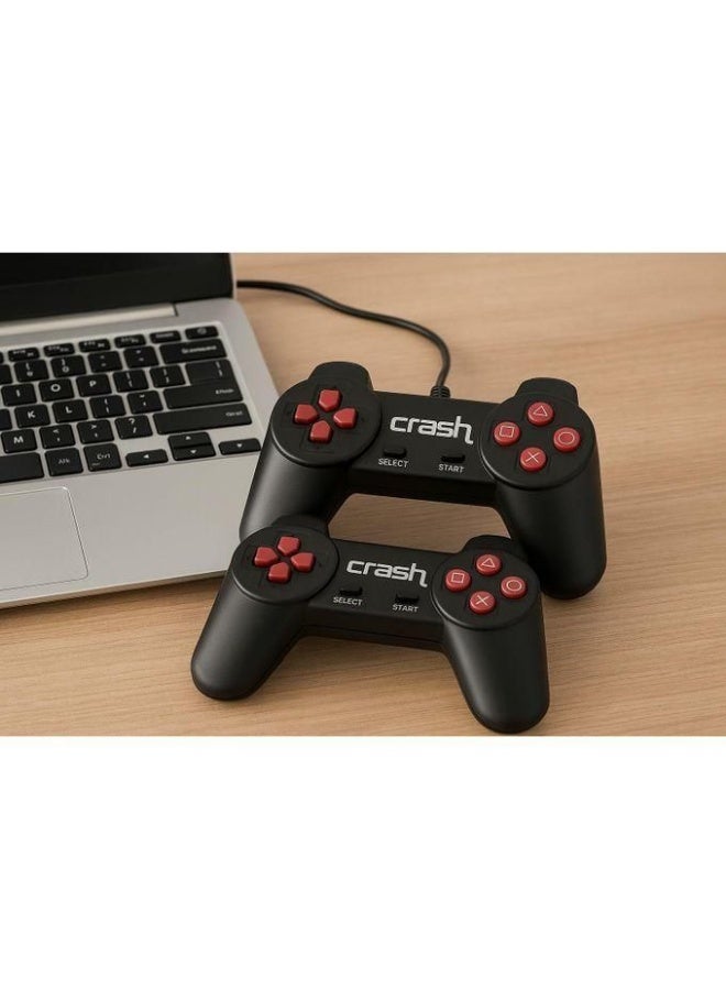 كراش Crash وحدة تحكم سلكية لبلاي ستيشن، متوافقة مع الكمبيوتر بألوان متعددة - Image 1