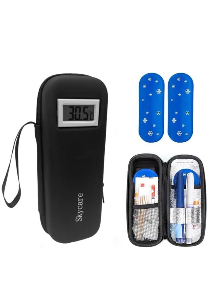 Skycare - Skycare Insulin Cooler Travel Case - TSA Approved Diabetic Medication Cooler with Real-Time Temperature Display and 2 Reusable Ice Packs - Image 1
