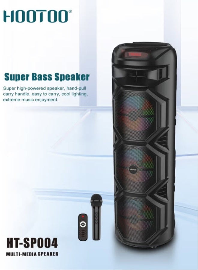هوتو سبيكر مكبر صوت للحفلات يعمل بالبلوتوث و بريموت تحكم وصوت قوي وواضح مزود بأضواء مبهرة يدعم الذاكرة الخارجية SD card مناسب للرحلات والتجمعات والمناسبات يعمل بالشحن من هوتو - Image 2