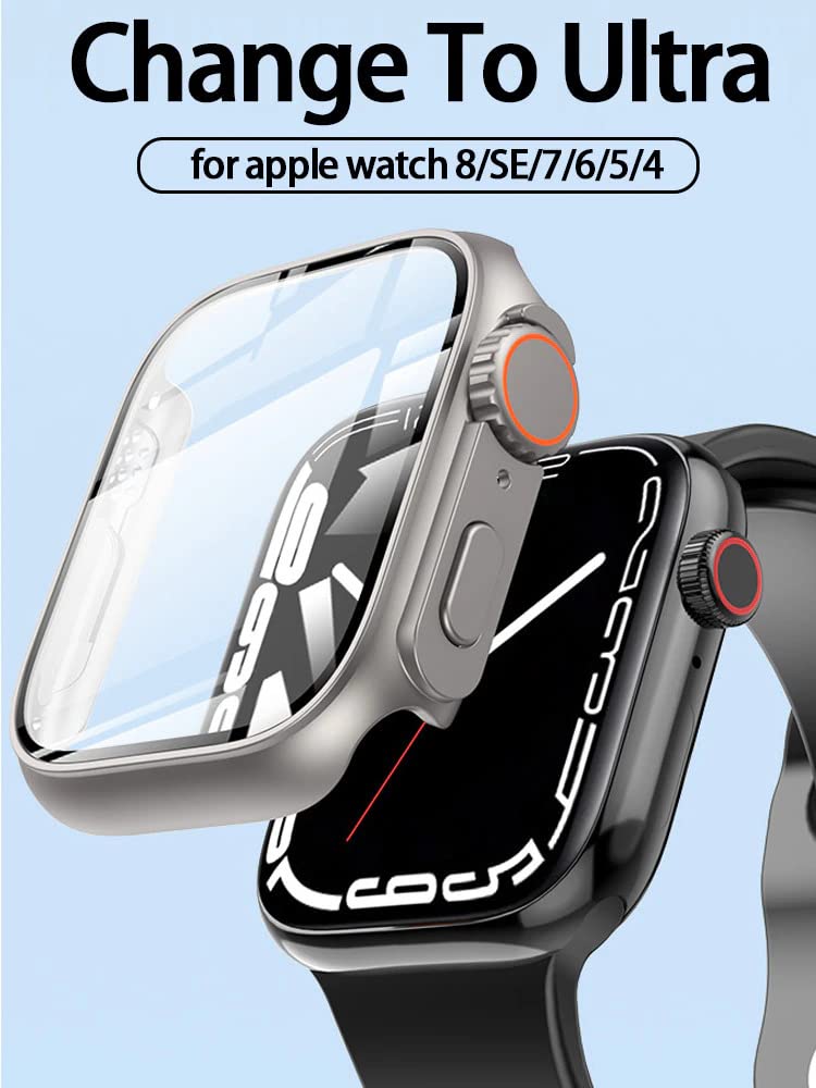 Meyaar Hard Pc Case for Apple Watch 44Mm/45Mm Change to Ultra 49Mm Cover with Crown,Screen Protector for Apple Watch Series 8 7 6 5 4 3 2 Se Se 2Nd Gen Upgrade to Ultra 49Mm Pc Case (44Mm) Gold - Image 4