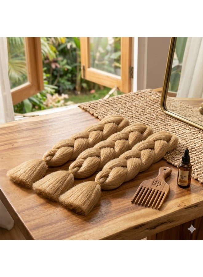 Honey Blonde Kanekalon Braiding Hair Extensions for Box Braids & Afro Styles - 60cm Long - Professional Synthetic Hair - Image 2