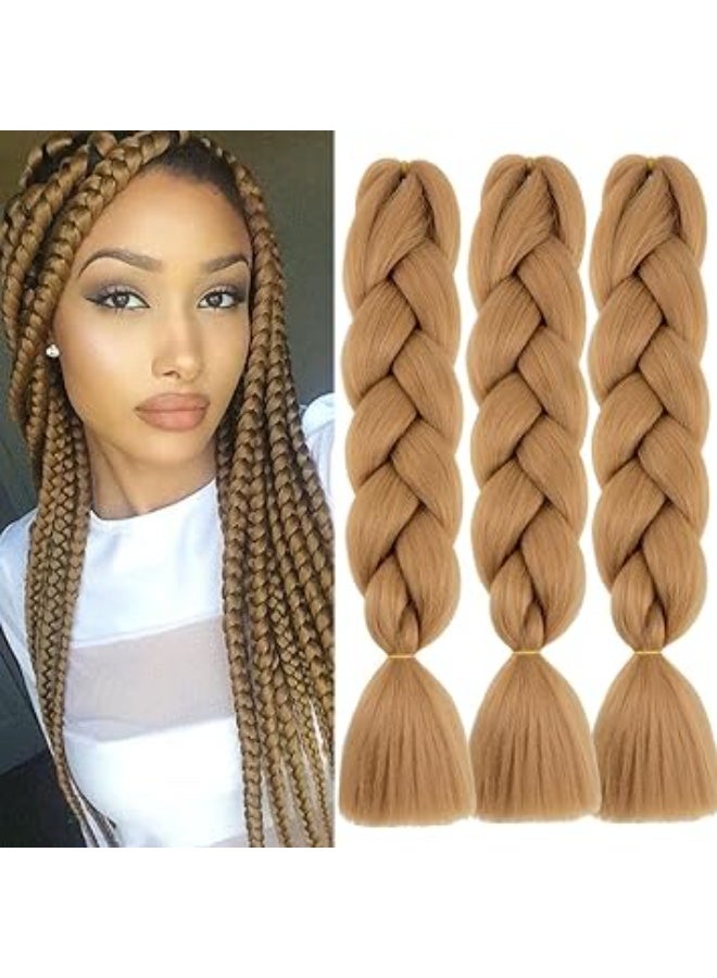 Honey Blonde Kanekalon Braiding Hair Extensions for Box Braids & Afro Styles - 60cm Long - Professional Synthetic Hair - Image 3