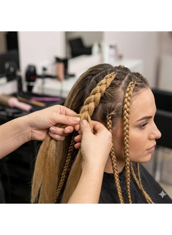 Honey Blonde Kanekalon Braiding Hair Extensions for Box Braids & Afro Styles - 60cm Long - Professional Synthetic Hair - Image 4
