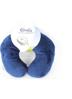 Comfy Neck Support Soft Fiber Travel Neck Pillow U-Shape For Car, Travel, Office,Airplane and Gifts - Blue