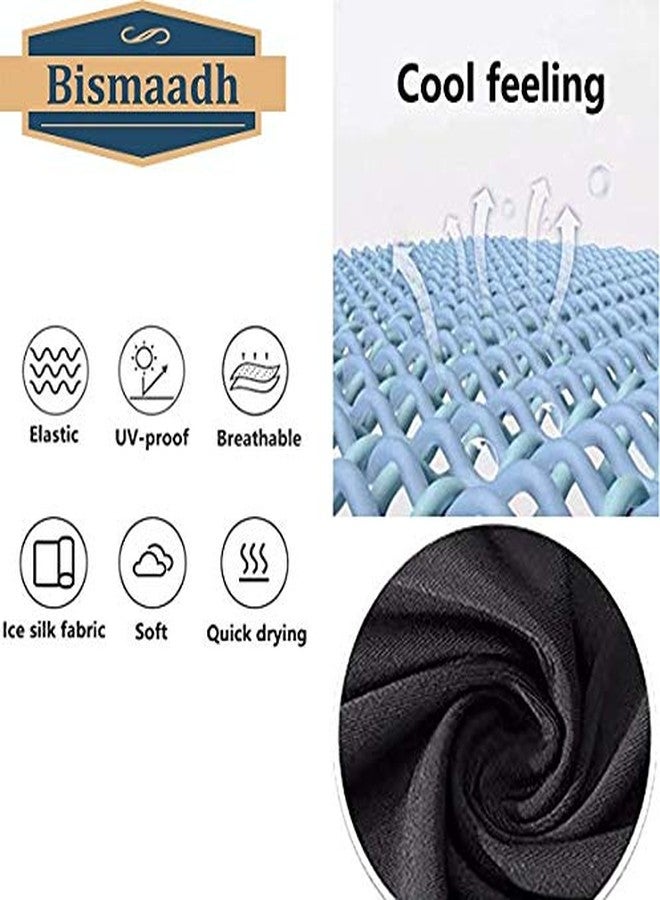 BISMAADH Neck Gaiter Headband Headwear Headwrap Face Mask Magic Scarf Bandana For Men & Women - Pack Of 3, Cotton, Black-Maroon-White - Image 2