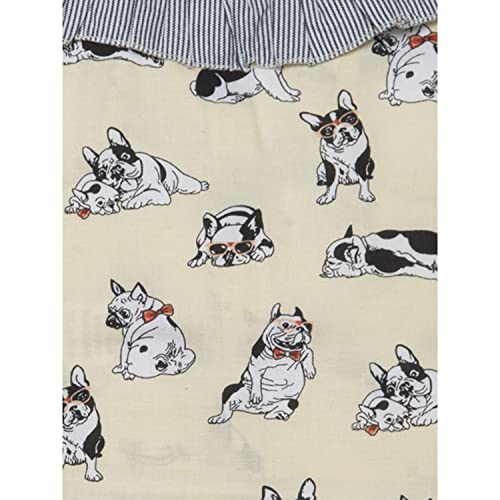 Lulala Dog Frock Shirt Skirt Striped Printed T Shirts Cotton Vest Pleated Hawaiian Dog Sun Dress Clothes Summer Pet Apparel for Small Medium Large Dogs Cats Outfits(8 Inch,Yellow) - Image 4